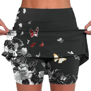 Women's High-Waist Skirts Plus Size Yoga Sports Golf Skorts Tennis Skirt with Shorts Casual Bottoming Skirts