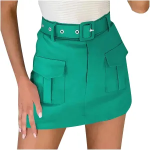 Women's Hiking Cargo Skorts High Waisted Dressy Casual Shorts with Pockets Elegant Ladies Office Work Mini Skirts