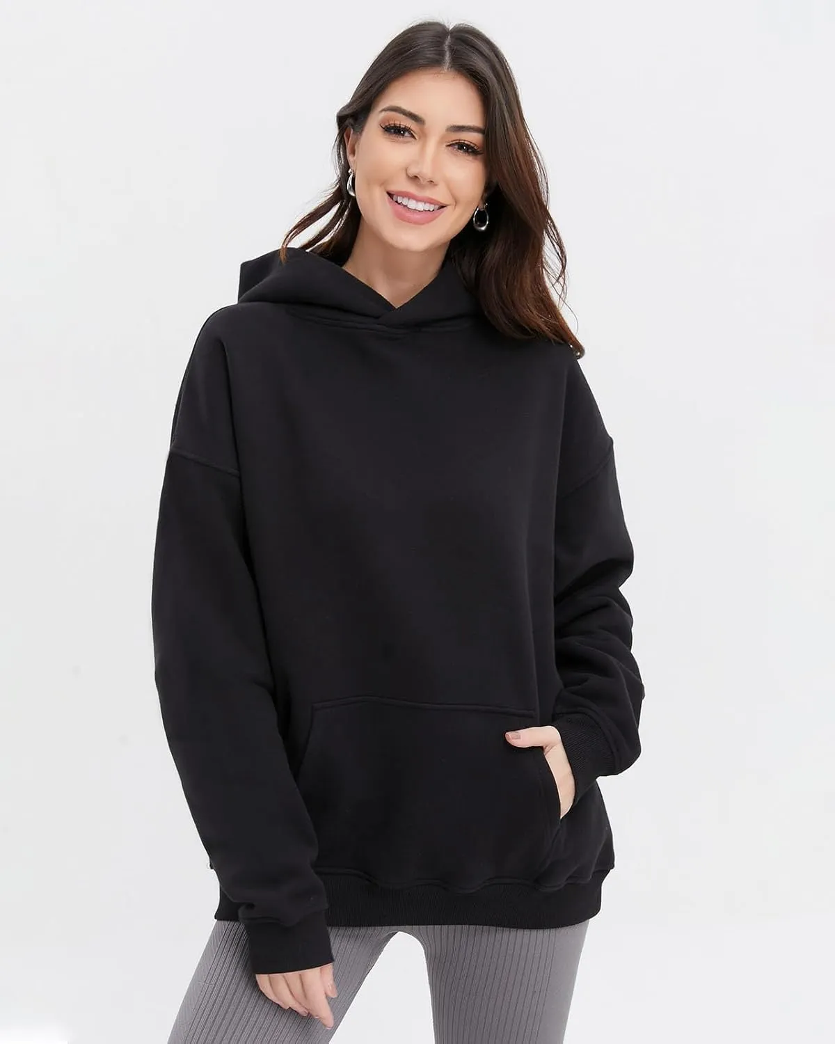 Womens Hoodies Long Sleeve Fleece Sweatshirts Pullover Top Cotton Fall/Winter 2024