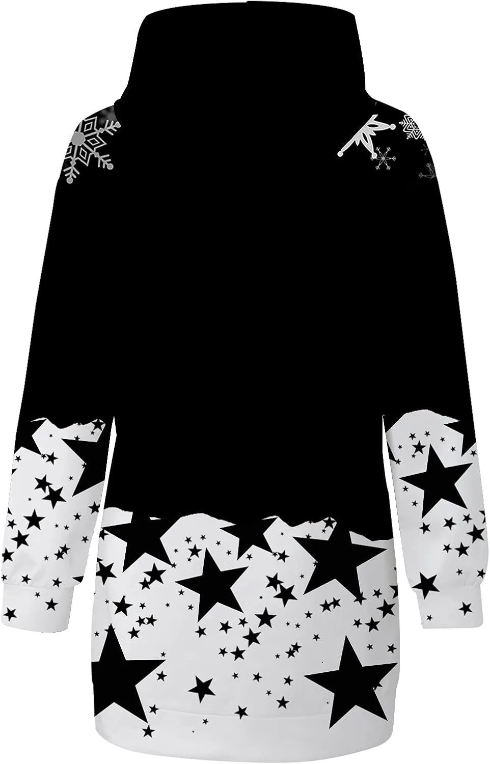 Women's Hoodies Sweatshirt Dresses Fashion Christmas Print Casual Loose Long Sleeve Pullover Jumper Plus Size