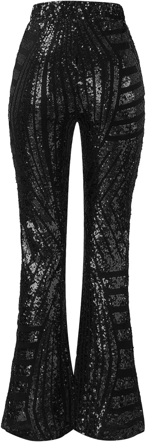 Women's Joggers Pants Ladies Silk High Waist Drape Zip Wide Leg Flared Pants Night Out Casual Slacks Pants Womens