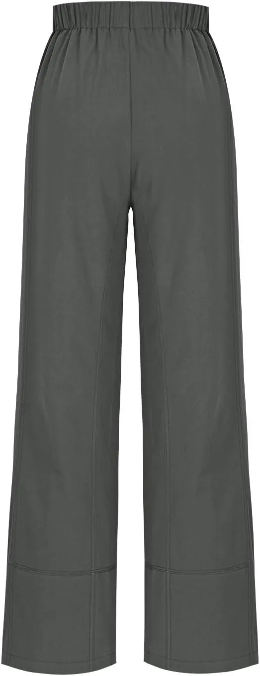 Womens Linen Pants with Pocket Summer High Waist Casual Wide Leg Pants Plus Size Trendy Flowy Palazzo Trousers