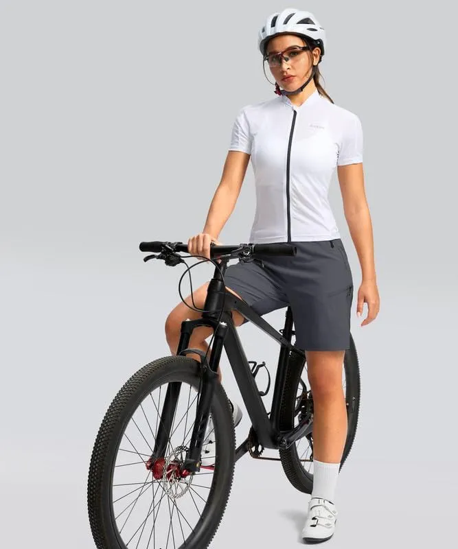 Women's Mountain Bike Shorts 4D Padded Cycling Shorts for Women Riding Biking Bicycle Biker Cycle UPF50 Zipper Pockets