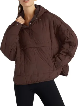 Women's Packable Quilted Puffer Jacket Oversized Lightweight Puffy Pullover Coat Outwear Hoodies with Pockets