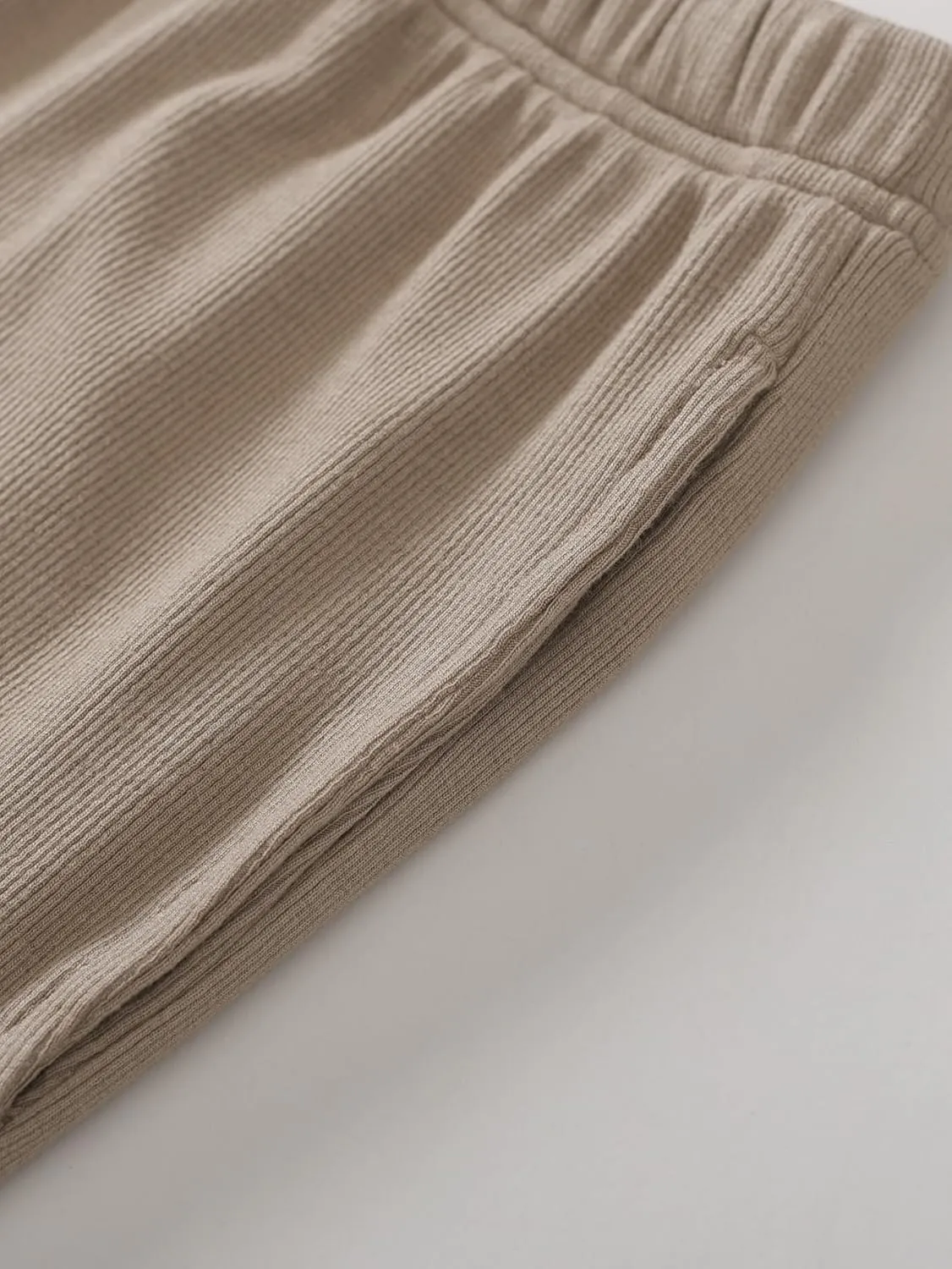Women's Petite Short Length Lounge Pants Soft Ribbed Knit PJ Pants