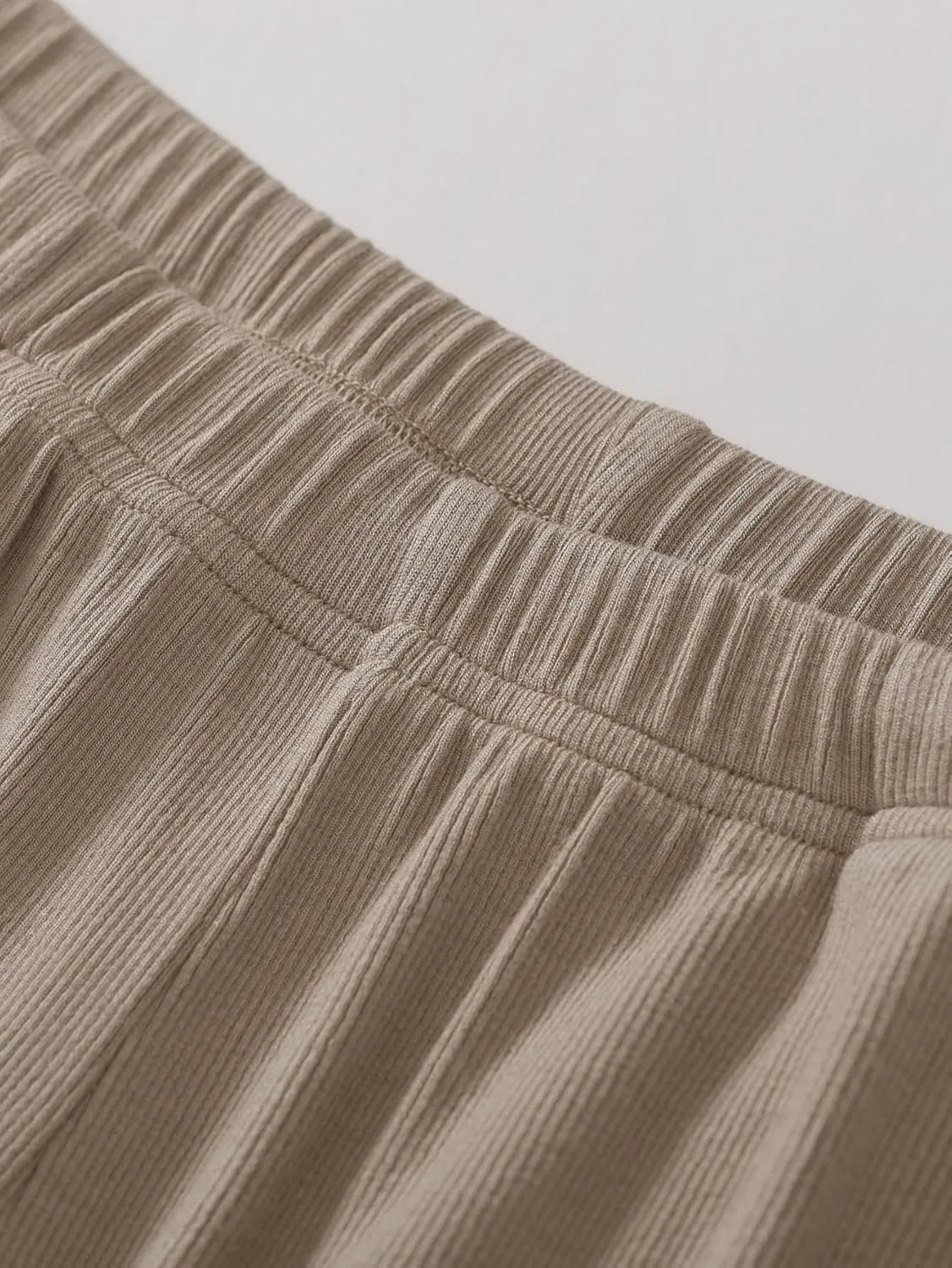 Women's Petite Short Length Lounge Pants Soft Ribbed Knit PJ Pants