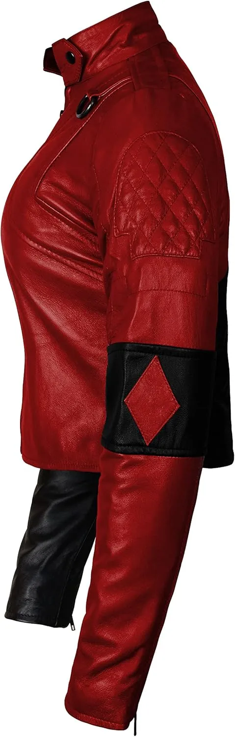 Women's Racer Real Leather Jacket - Party wear Satin Jacket Women - Two Tone Cotton Hoodie