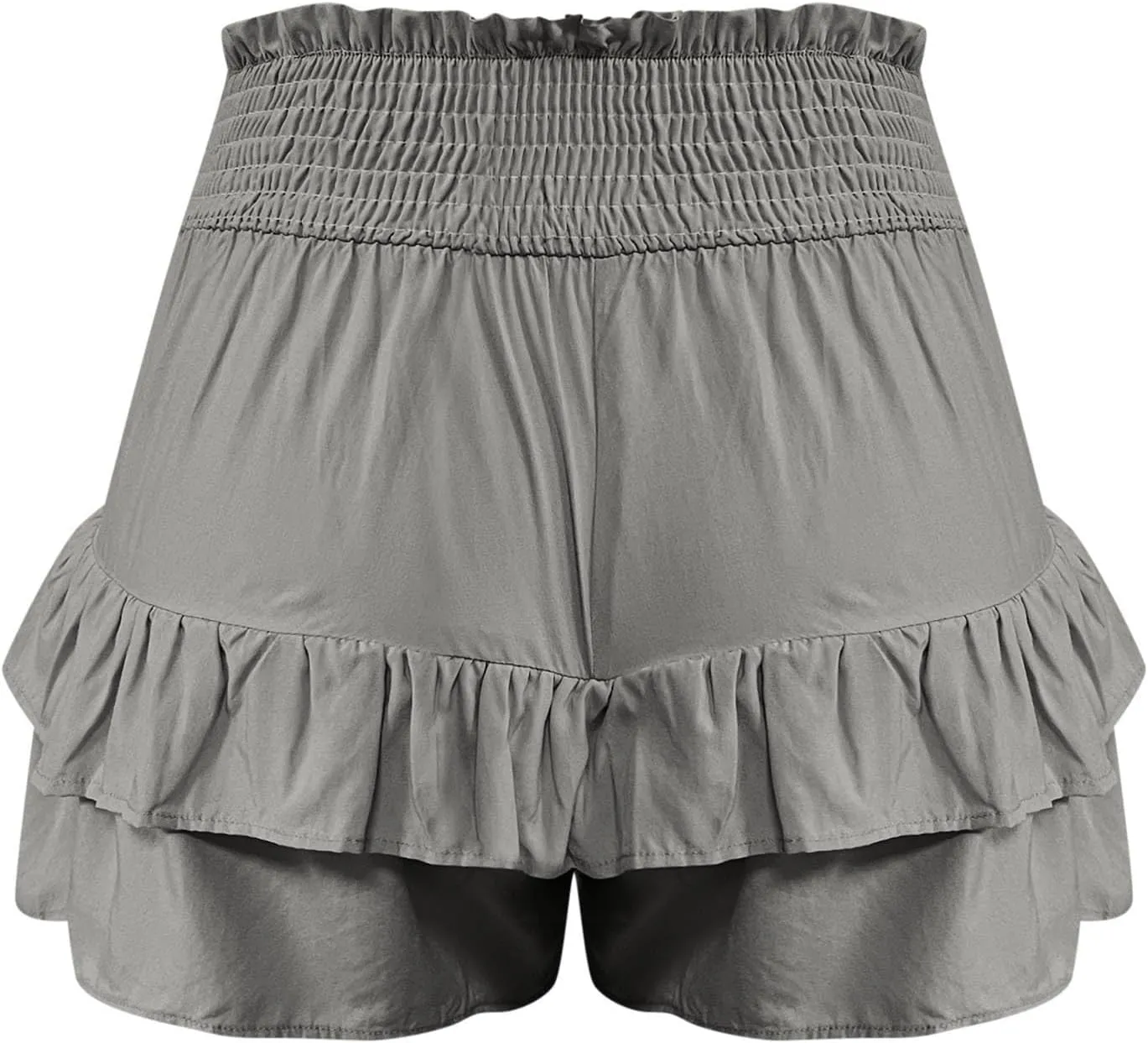 Womens Ruffle Flowy Shorts Casual Boho Elastic High Waisted Butterfly Shorts Cute Summer Tiered Tennis Skorts for Women