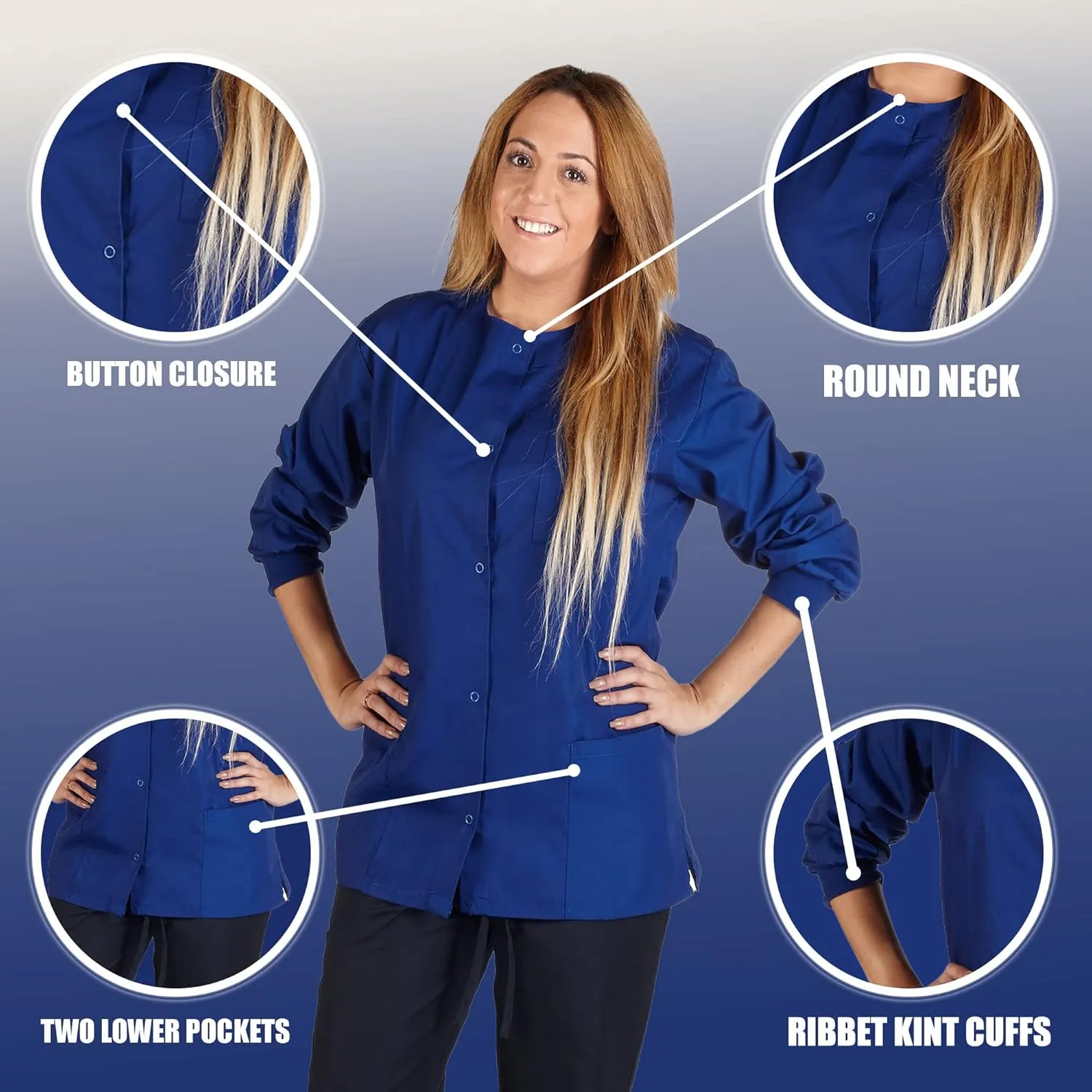 Women's Scrub Jacket Warm Up Medical Scrub Jackets for Women