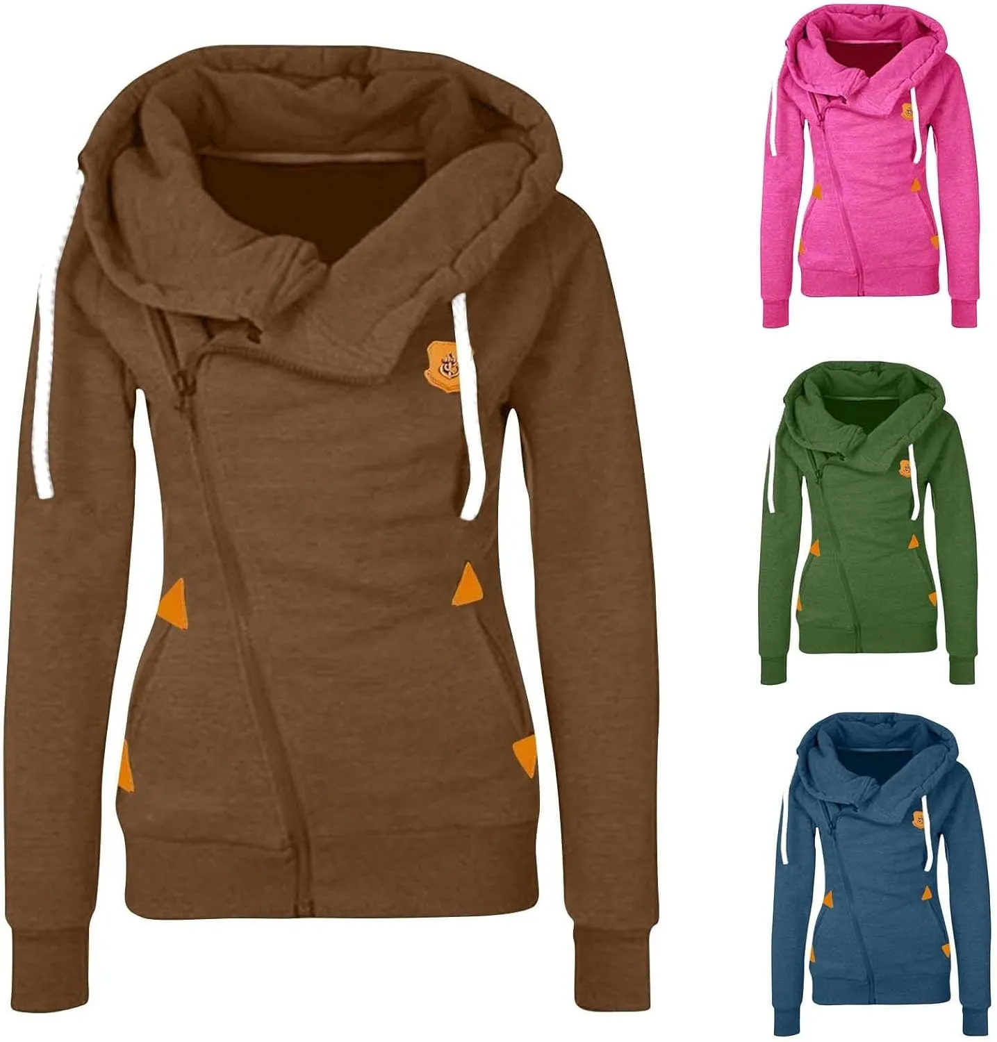 Womens Side Zip up Hooded Sweatshirt Casual Fashion Jackets Fall Outfits Winter Warm Y2k Coat with Pockets
