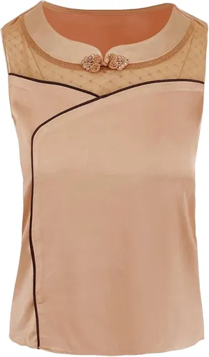 Women's Silk Satin Tank Top Camisole Summer Loose Fit Sleeveless Vest Seamless Casual Lounge Wear O-Neck Patchwork Undershirt