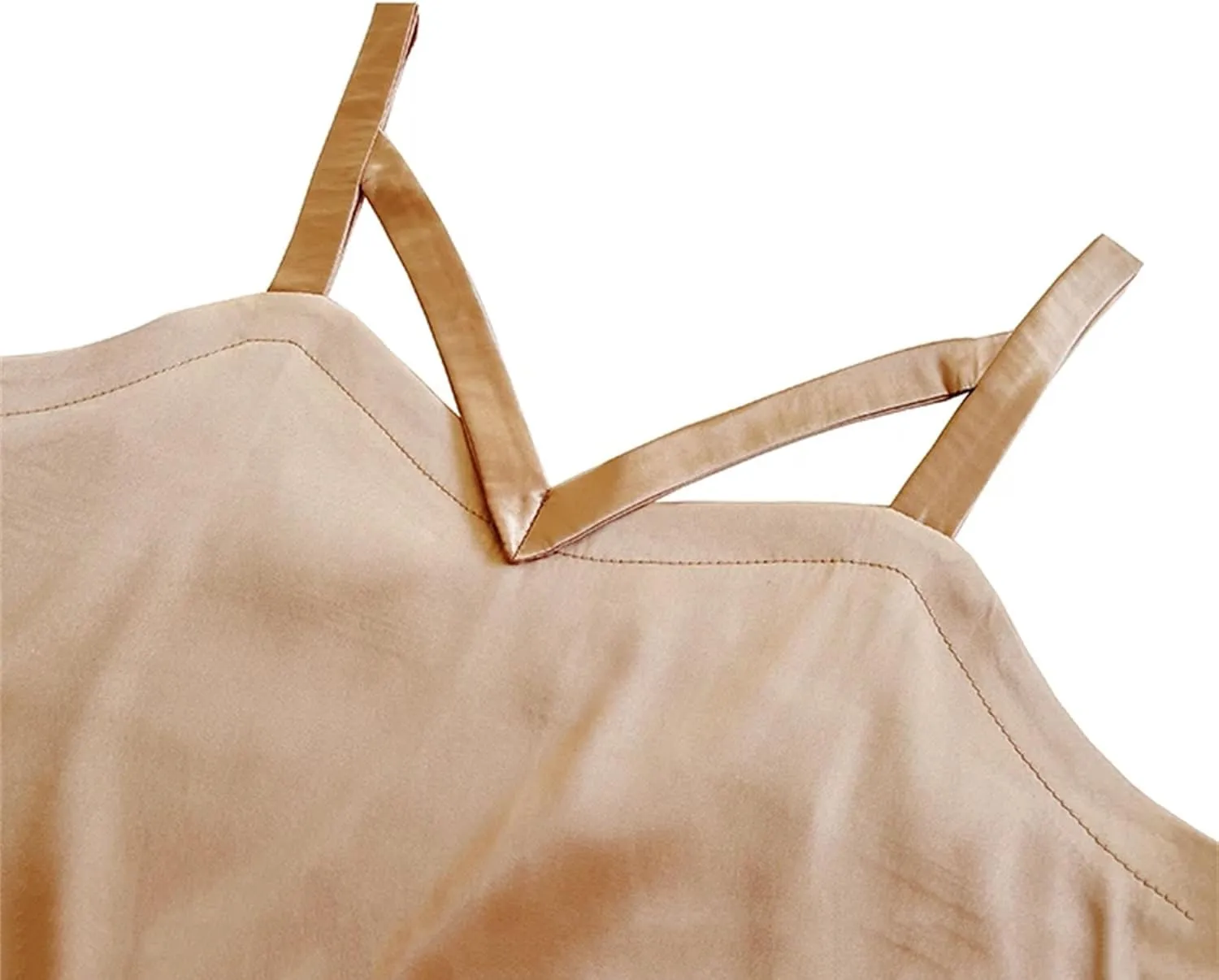 Women's Silk Satin V-Neck Tank Top Camisole Summer Sleeveless Hollow Out Vest Breathable Lounge Wear Casual Loose Fit Cami