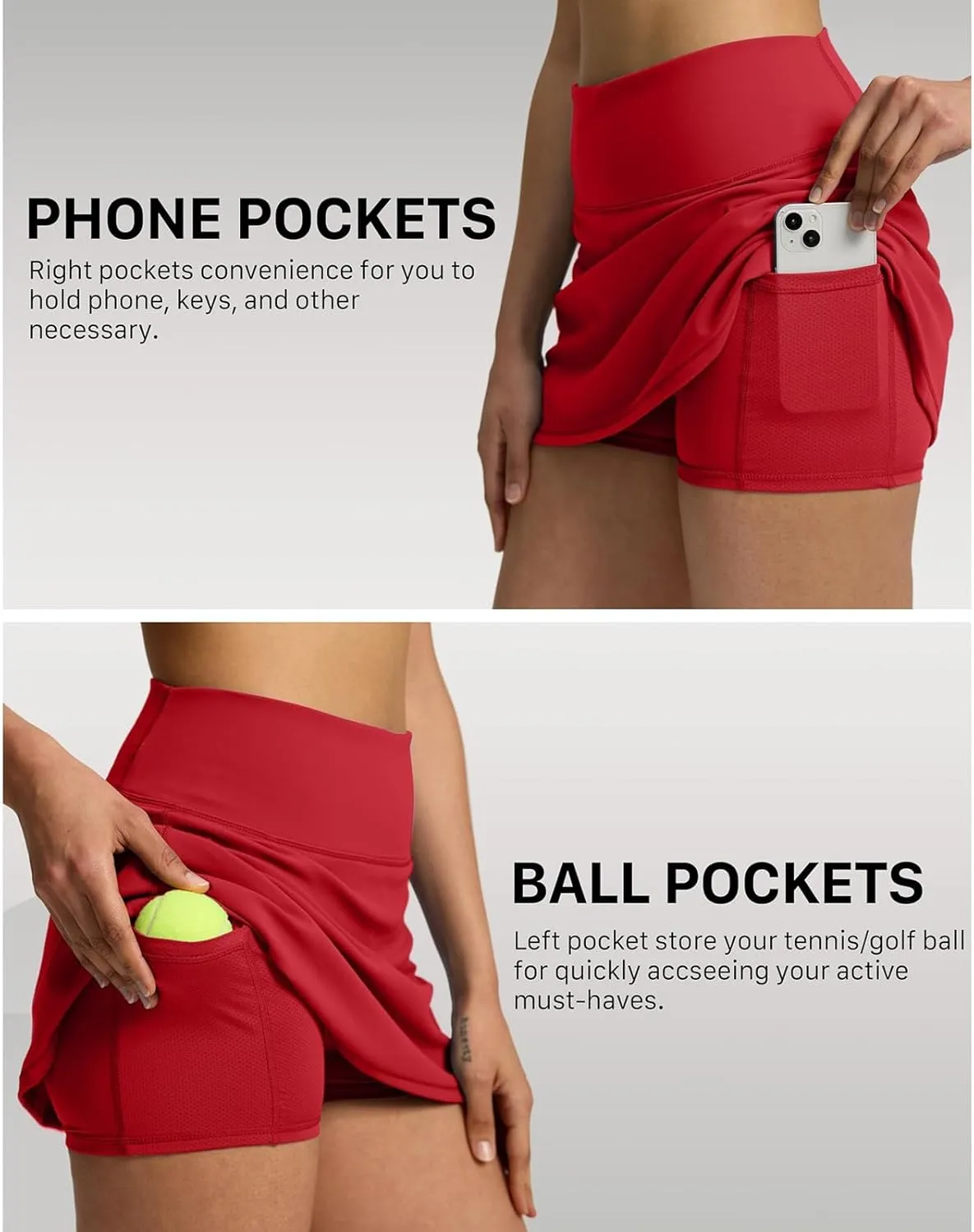 Womens Skorts with Pockets Tummy Control Golf Skorts for Women High Waist Athletic Sports Pants Casual Shorts