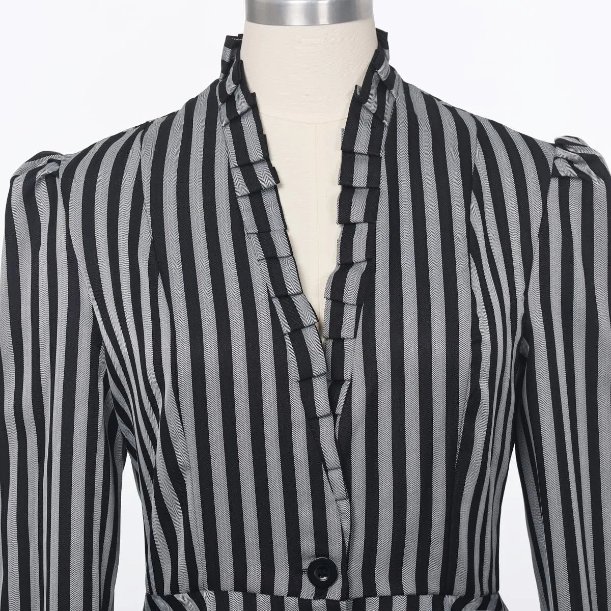 Women's Steampunk Long Striped Jacket Renaissance Victorian Gothic Blazer Jacket Coat