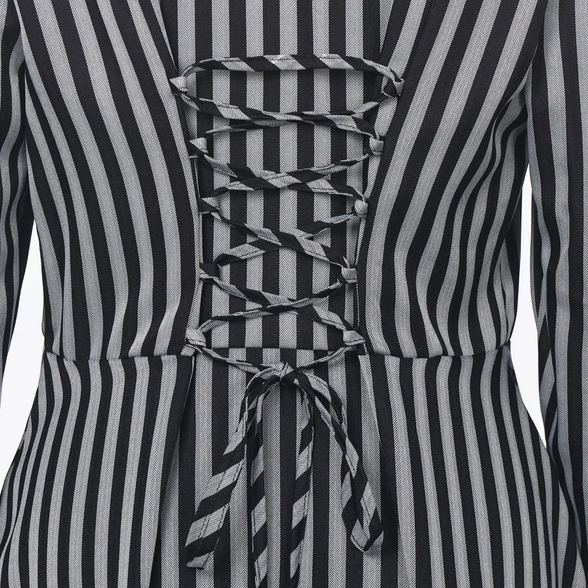Women's Steampunk Long Striped Jacket Renaissance Victorian Gothic Blazer Jacket Coat