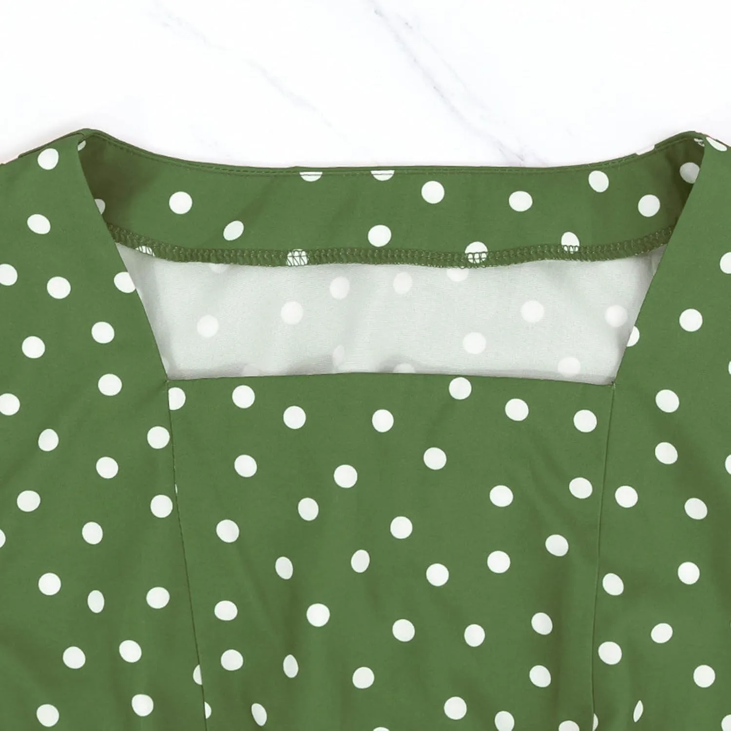 Women's Summer Casual Boho Dress Polka Dot Print Square Neck Ruffle Puff Short Sleeve Flowy Maxi Beach Party Dresses