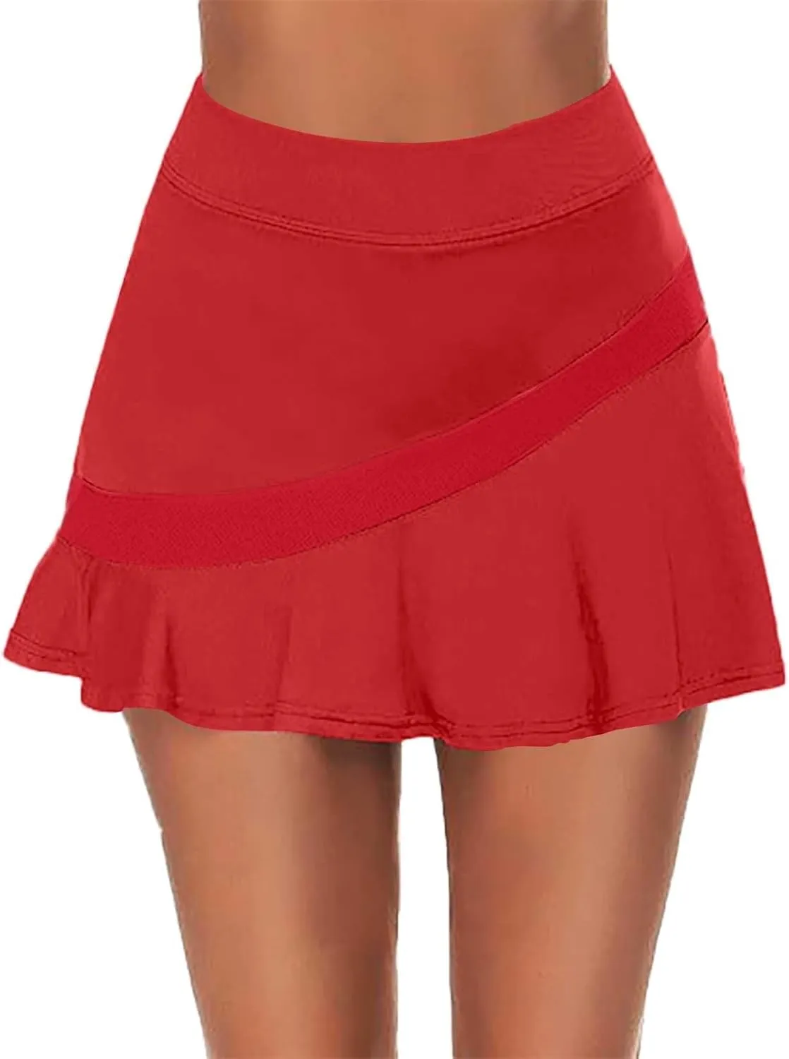 Womens Tennis Skirt Pleated Athletic Skirts with Pockets Shorts High Waisted Golf Skort for Workout Pickleball