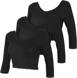 Womens Trendy Solid Color Basic Scooped Neck and Back Crop Top