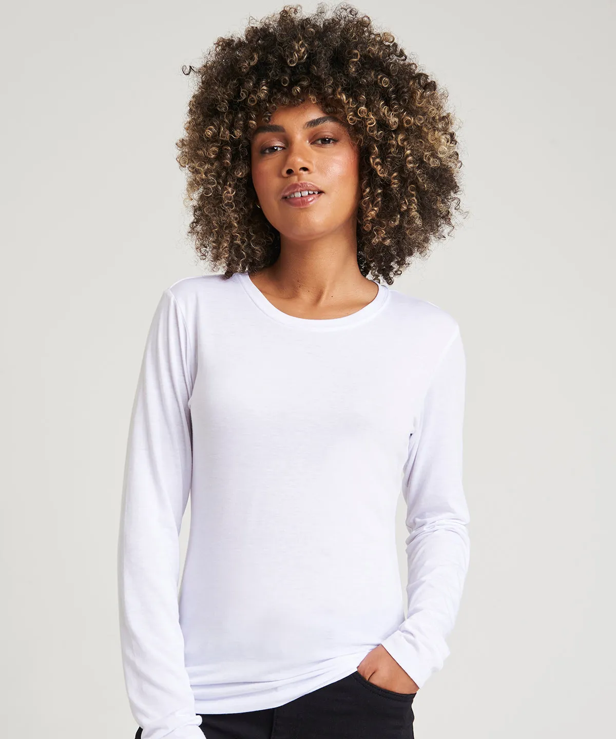 Womens triblend T long sleeve | Heather Charcoal