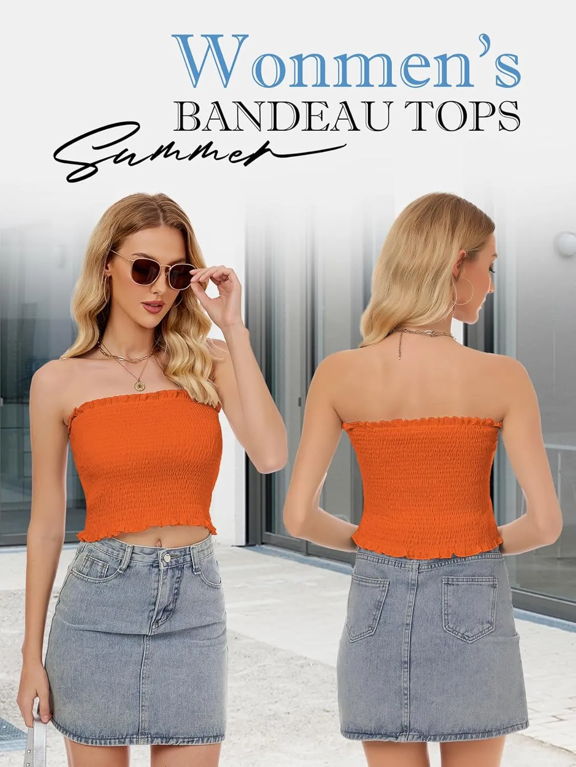 Womens Tube Top Summer Strapless Crop Tops Basic Tank Casual Sleeveless Shirt