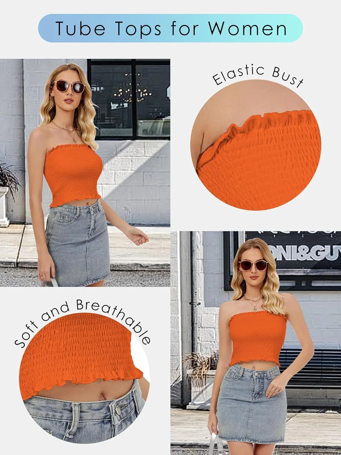 Womens Tube Top Summer Strapless Crop Tops Basic Tank Casual Sleeveless Shirt