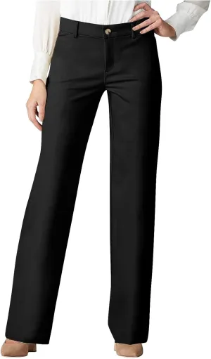 Work Pants for Women 2025 High Waist Stretch Comfy Straight Leg Dress Long Pants Trendy Casual Business Suit Trouser