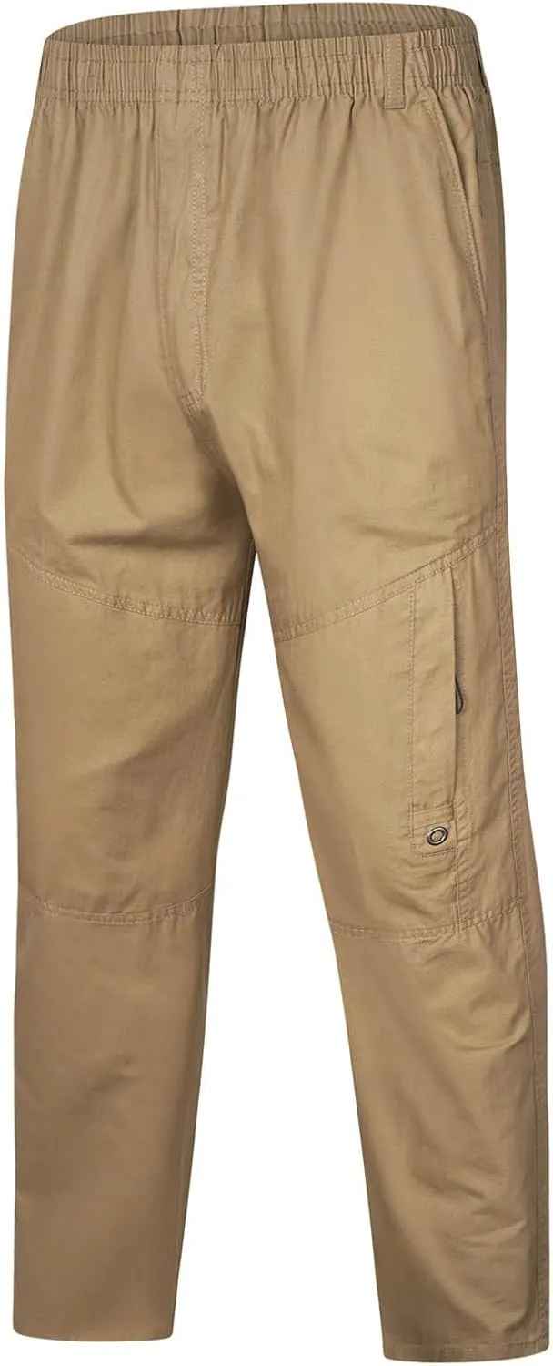 XUNRYAN Cargo Pants Mens with Multi Pockets Lightweight Quick Dry Hiking Pants Elastic Waist Running Pants Activewear
