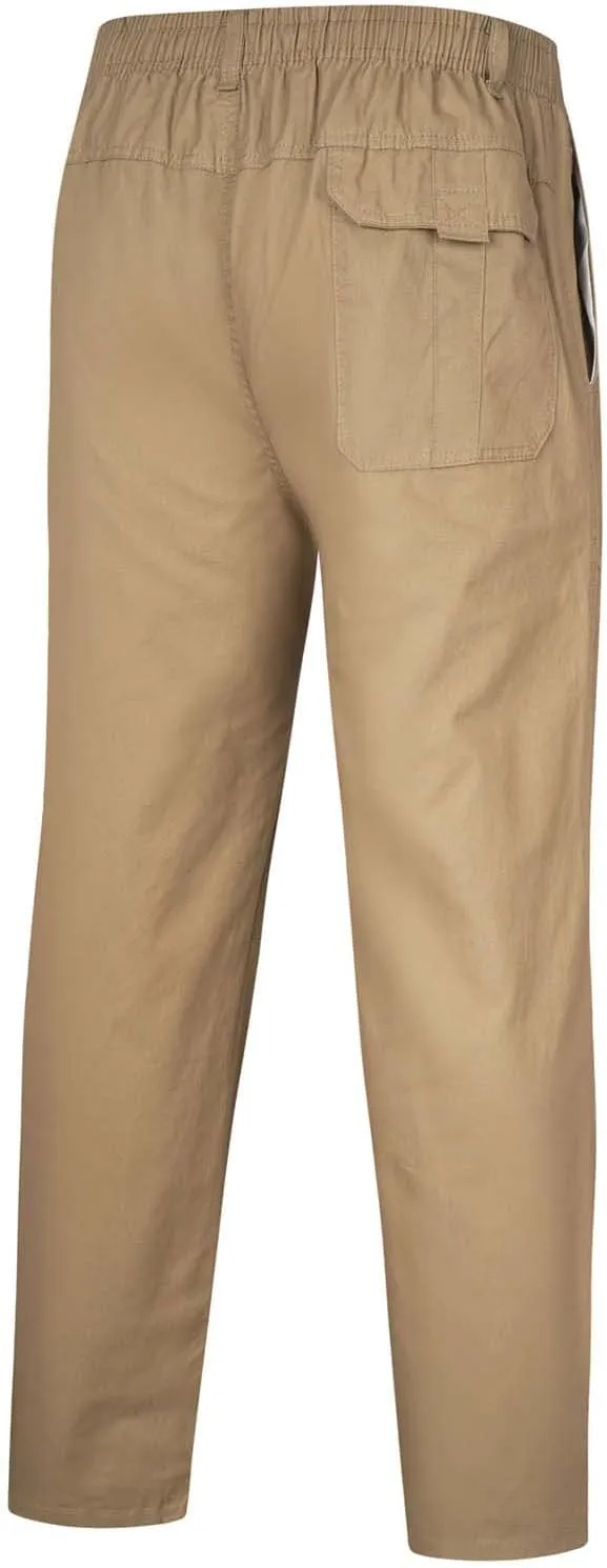 XUNRYAN Cargo Pants Mens with Multi Pockets Lightweight Quick Dry Hiking Pants Elastic Waist Running Pants Activewear