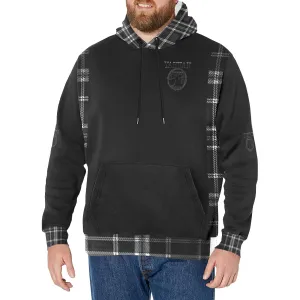 Yahuah-Tree of Life 02-04   Digital Plaid 01-06A Men's Designer High Neck Fleece Lined Pullover Hoodie