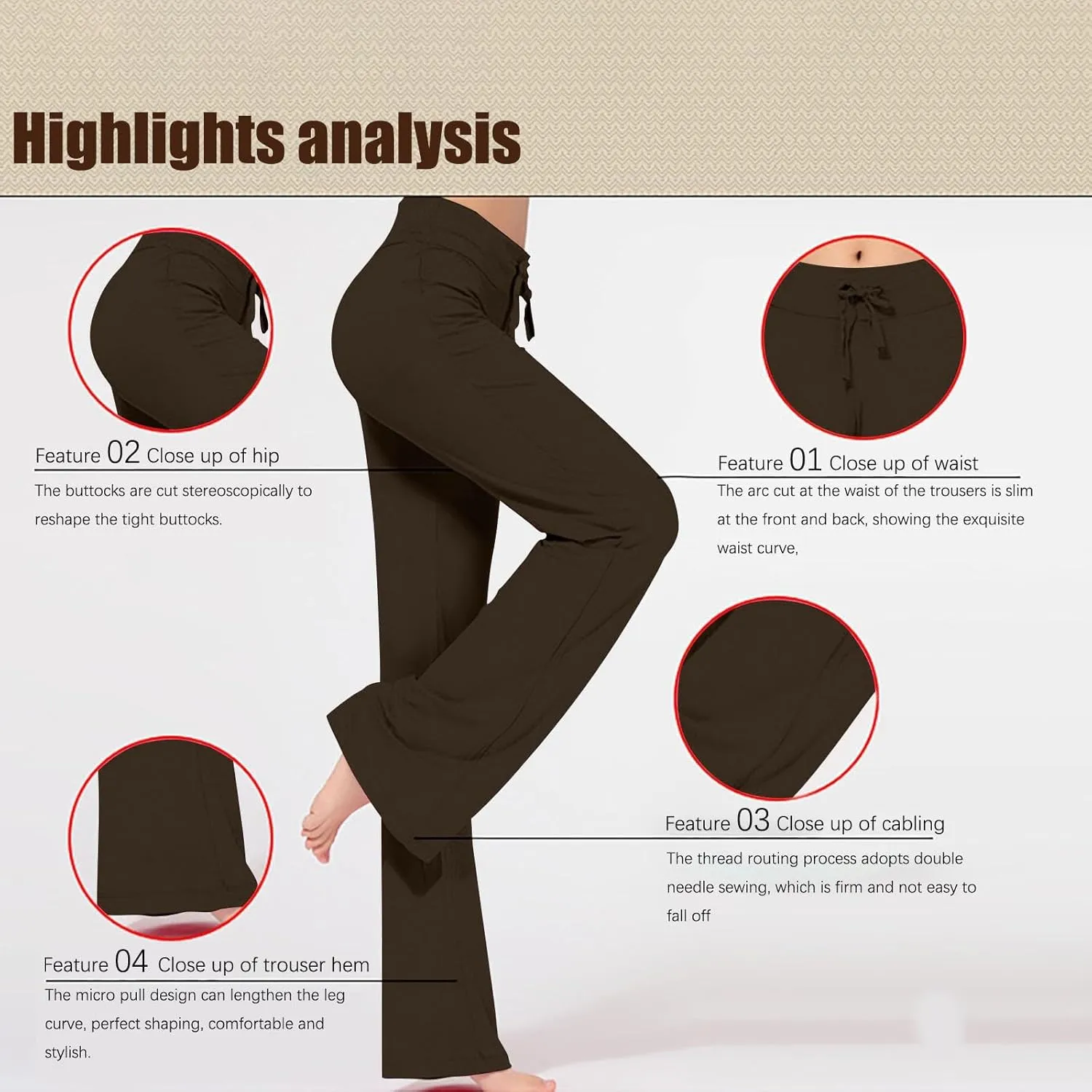 yardsong Womens Workout Pants High Waist Wide Leg Yoga Pants Flare Bootcut Soft Gym Leggings Comfy Lounge Trousers