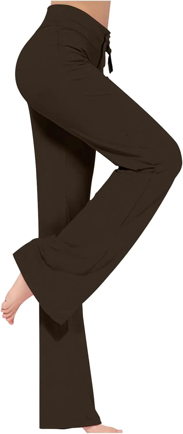 yardsong Womens Workout Pants High Waist Wide Leg Yoga Pants Flare Bootcut Soft Gym Leggings Comfy Lounge Trousers