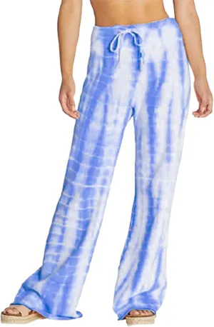 YOLAI Women's Casual Tie-dye Printed Pants High Waist Drawstring Straight Leg Pant Lightweight Trousers with Pockets