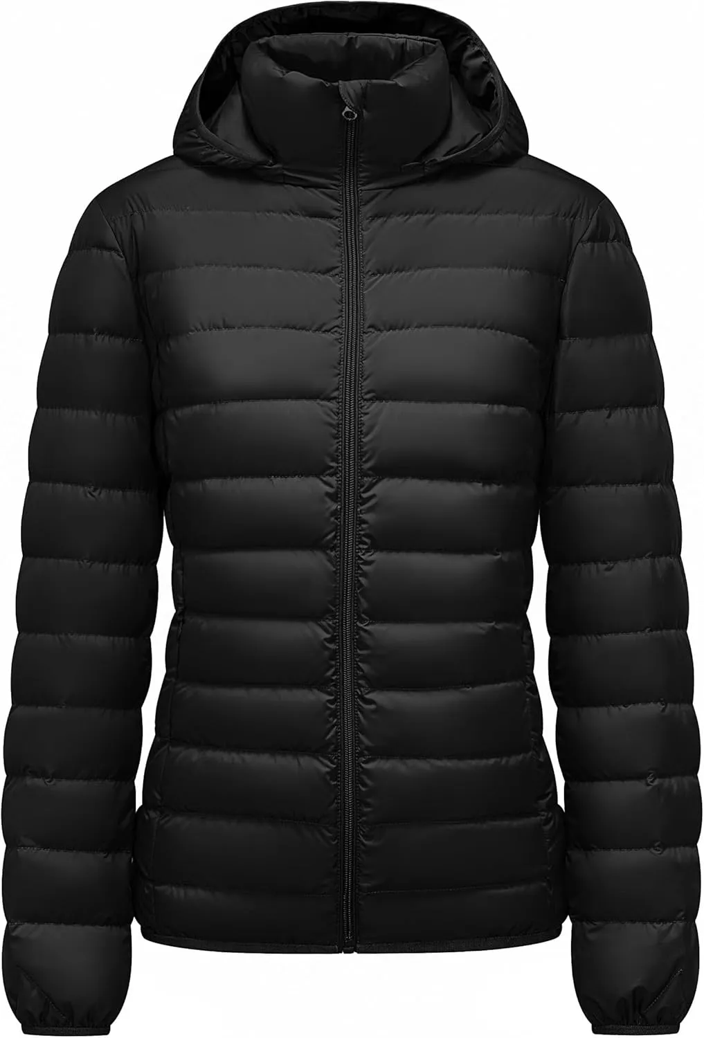 YZG Women's Lightweight Highly Packable Down Jacket for Warmth with Detachable Hood Black XXX-Large